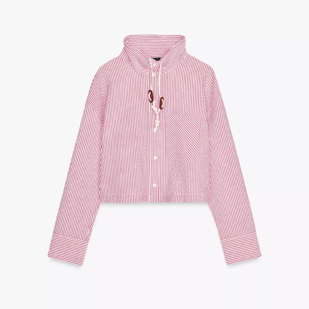 ZARA sailor seersucker top